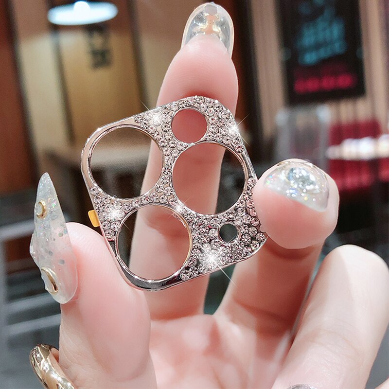 Luxury Glitter Bling diamond Rhinestone Diamond Camera Protector Cover For iPhone 11 11 Pro Max Camera Lens Sticker Case