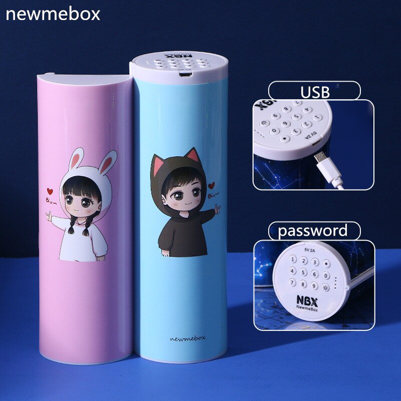 NewmeBox Quicksand translucent pencil case multifunction pencil box Combination lock cute pencil case with calculator pencilcase: 11