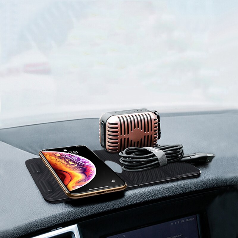 Auto telefoonhouder universele multifunctionele opvouwbare auto middenconsole antislip opbergmat telefoonhouder
