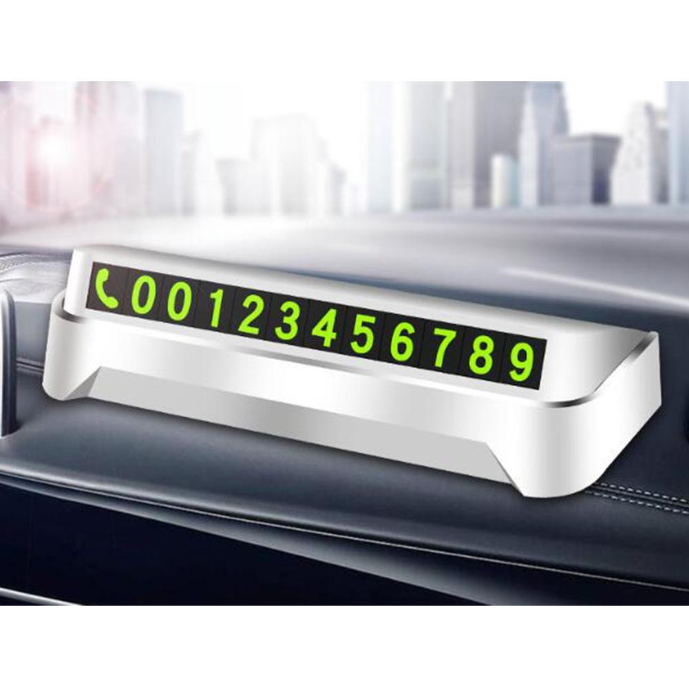 Car Temporary Parking Card Universal Auto Dashboard Luminous Phone Number Sign Automobile Interior Phone Number Sign