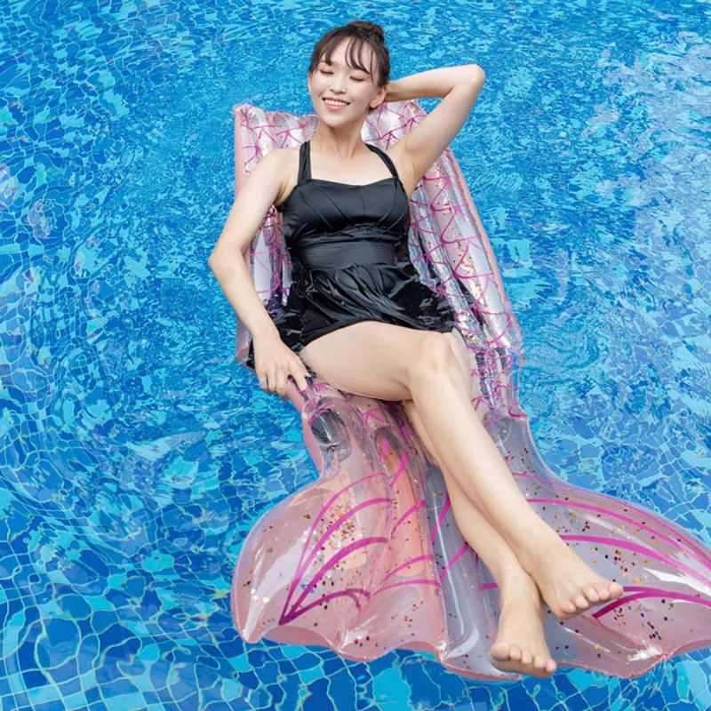Swimming Pool Float Hammock Portable Pool Lounger Chair Outdoor Toys Fish Tail Water Chair Inflatable Swimming Pool Lounger