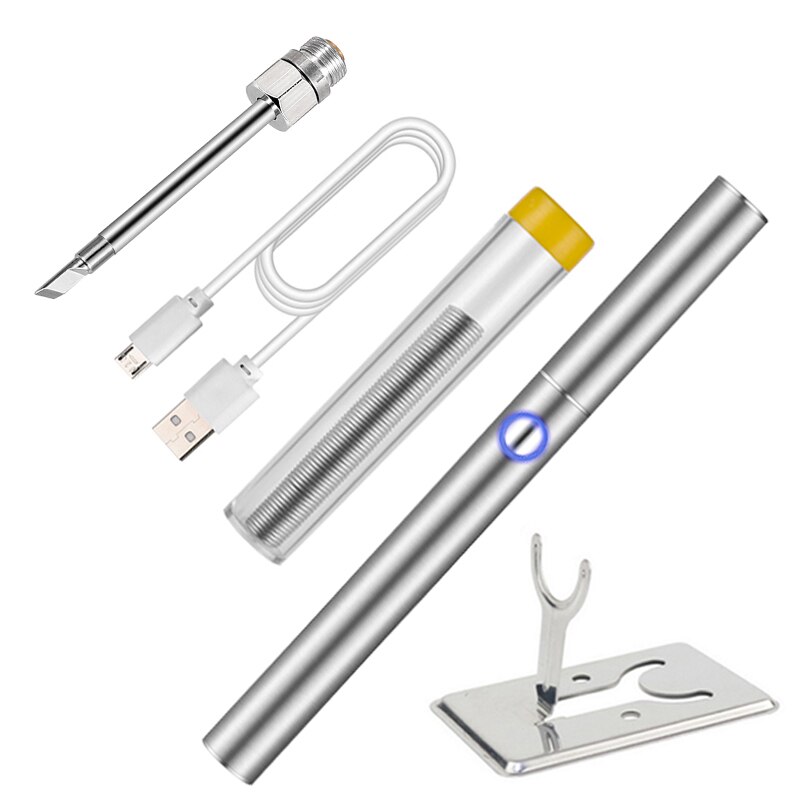 Trådløs loddekolbe genopladelig loddekolbe 6 sekunder tin usb loddekolbe 510 interface loddekolbespids: Tip-k
