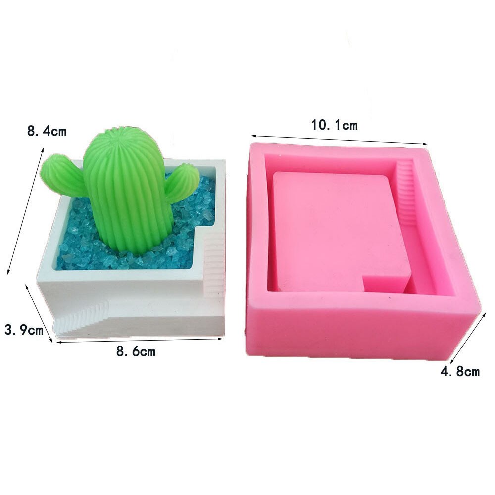 Vierkant Gebouw Met Trappen Vorm Beton Siliconen Mal Cement Klei Ambachten Succulenten Pot Gips Gips Siliconen Mallen: Default Title