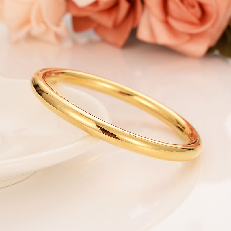 4- teiliges set aus dubai-glasur-armreifen, 24 k feine gold-gf-dubai-armbänder, afrikanisch-arabische artikel
