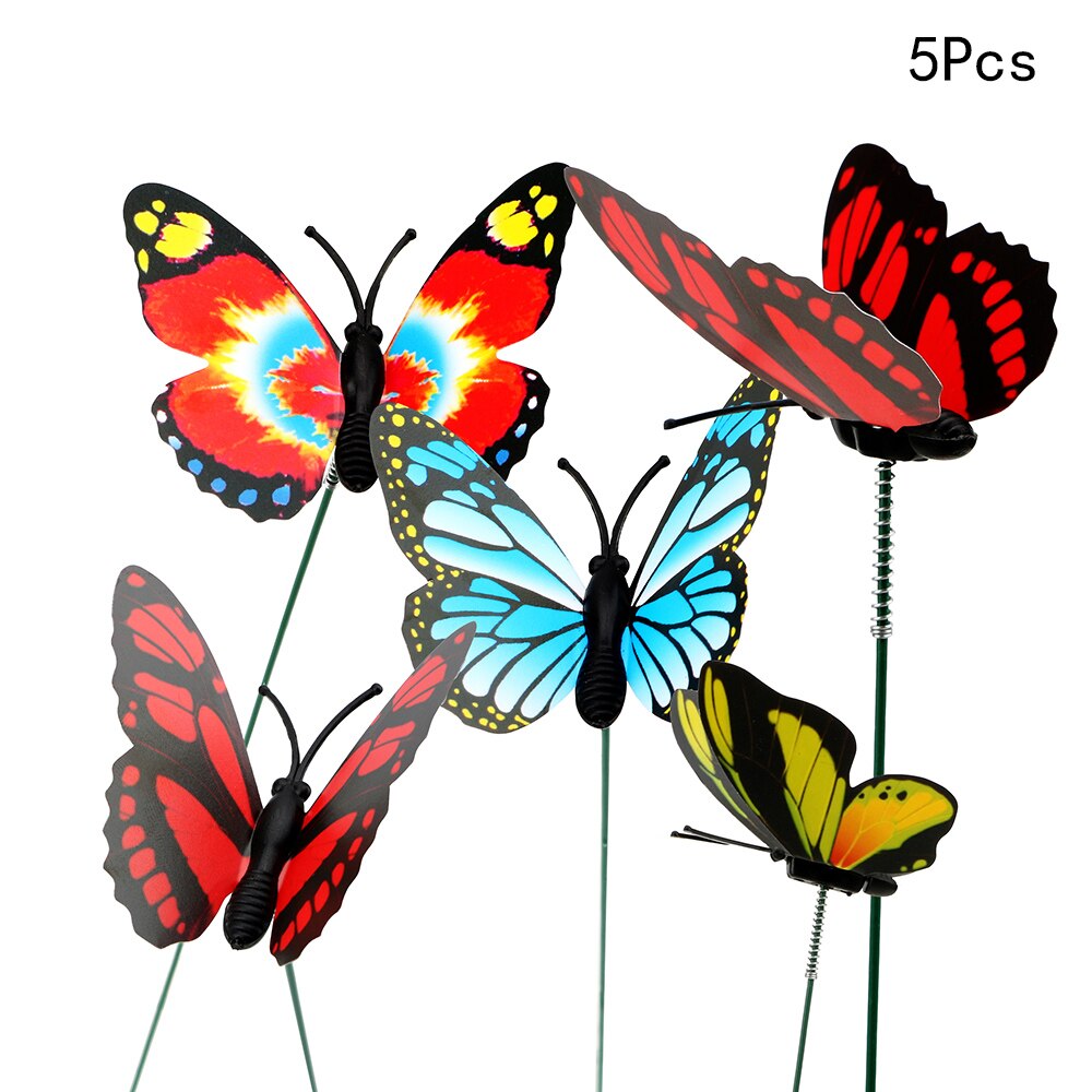 5 Pcs/Bunch of Butterflies Garden Yard Planter Colorful Whimsical Butterfly Stakes Decoracion Outdoor Decor Flower Pots