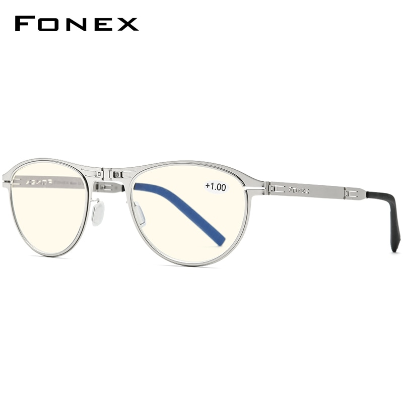 Fonex Anti Blauw Blokkeren Vouwen Leesbril Mannen Vrouwen Presbyopie Verziendheid Dioptrie Schroefloos Opvouwbare Brillen LH013