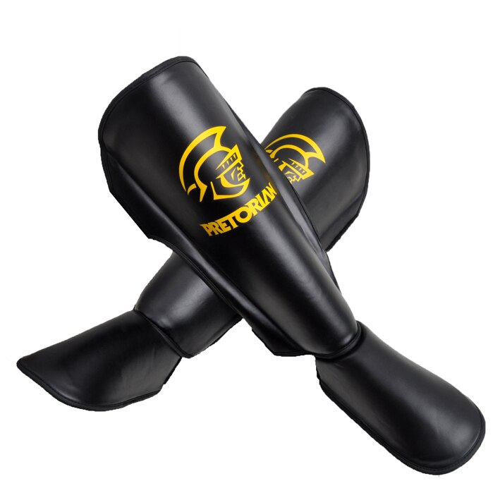 1 Para MMA PRETORIAN Schienbeinschoner Muay thailändisch Sanda Muay thailändisch trete Boxen Gamaschen Pretorian Schienbeinschoner Knöchel Schutz: Schwarz / M