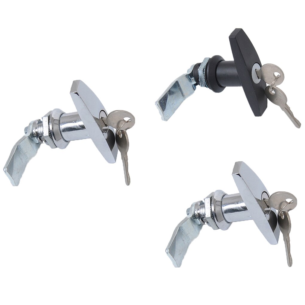 2 Set Turn T-Handvat Slot Met Sleutels Vervanging Voor Trailer Caravan Toolbox Verdeelkast Truck Rv