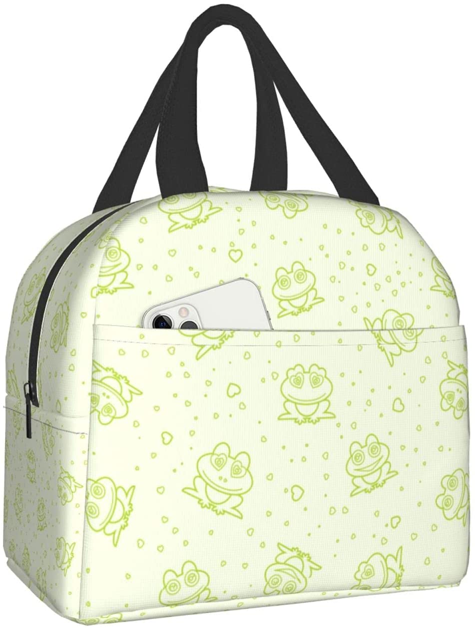 Funny Cute Frog Animal Lunch Bag Travel Box Work Bento Cooler Reusable Tote Picnic Boxes Insulated Shopping Bags for Women Men: Gold
