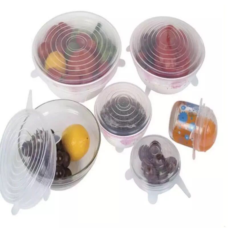 Cooking Pot Lid 6pcs/Lot Universal Silicone Suction Lid-bowl Pan Stretch Lids Silicone Pan Cooking Parts Spill Stopper Cover