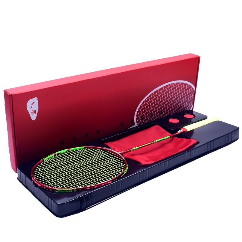 Volle Kohlenstoff Faser Leichteste 10U 52g Badminton Schläger Aufgereiht Max Spannung 30LBS Professionelle Schläger Mit Kasten Saiten Schläger-40