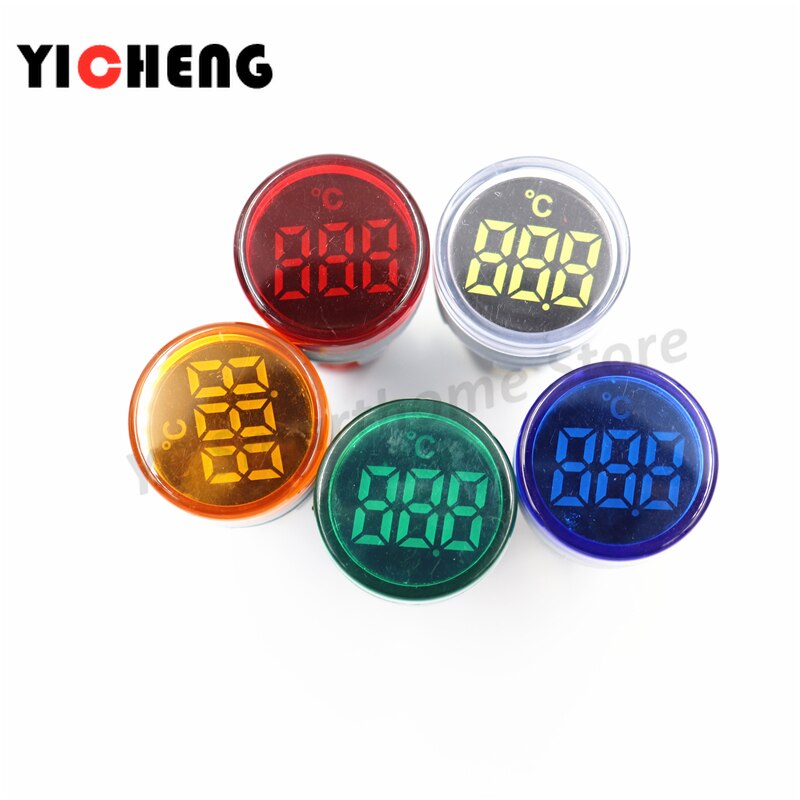 Mini LED digital thermometer 22mm digital display temperature indicator -20-200degrees AC20-380V
