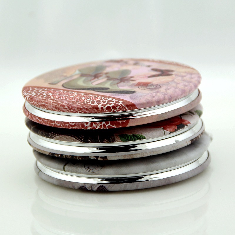 Portable Double Sides Pocket Make Up Mirror Stainless Steel Frame Eiffel Tower Cosmetic Makeup Mini Beauty Normal Magnifying