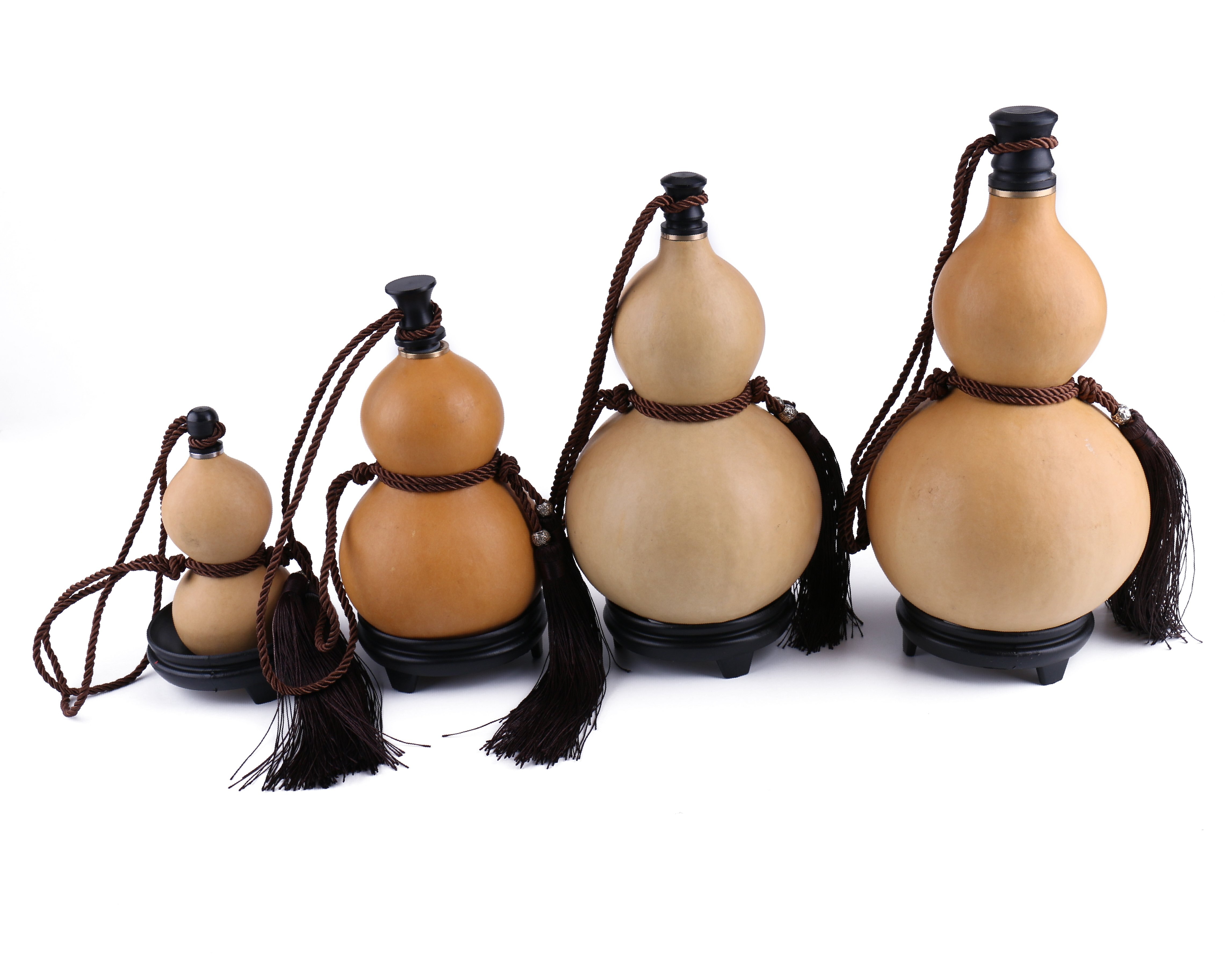Natural Dried Gourd Water Bottle with Lid Hollow Calabash Chinese Pumpkin for Drinks Holder Ornament Decor Groomsmen