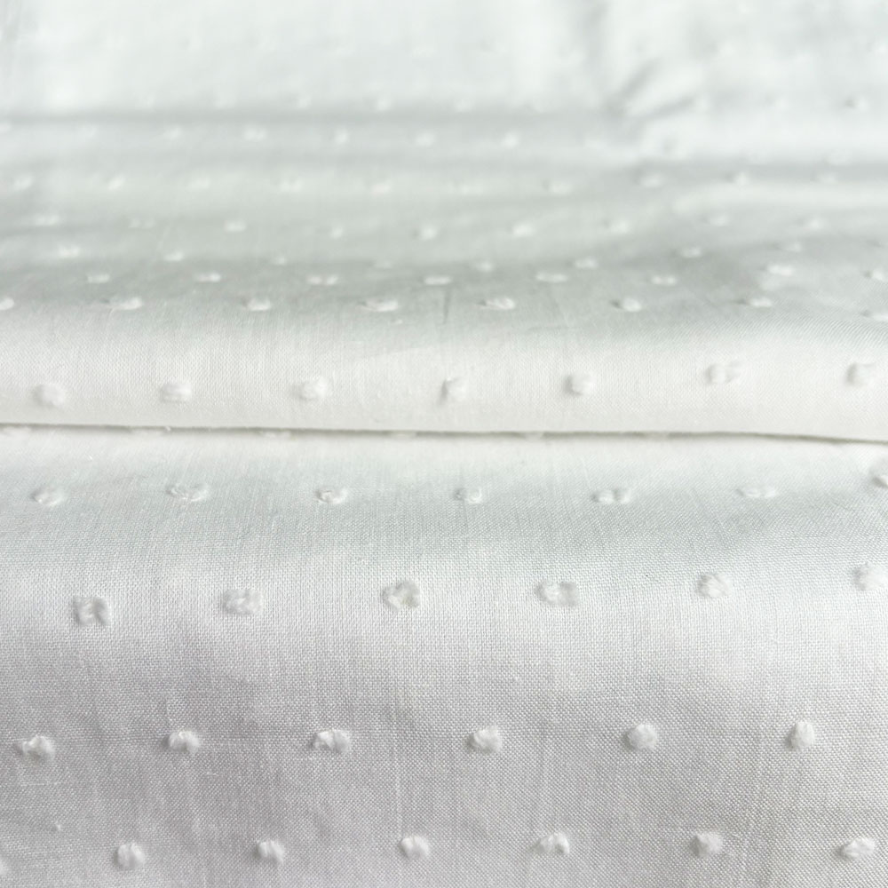 Zomer Dunne Jacquard Gestippeld 100% Katoen Effen Kleur Stoffen Voor Naaien Vrouw Shirt Jurken Laken Kussen Baby Nachtkleding Hoed: WHITE