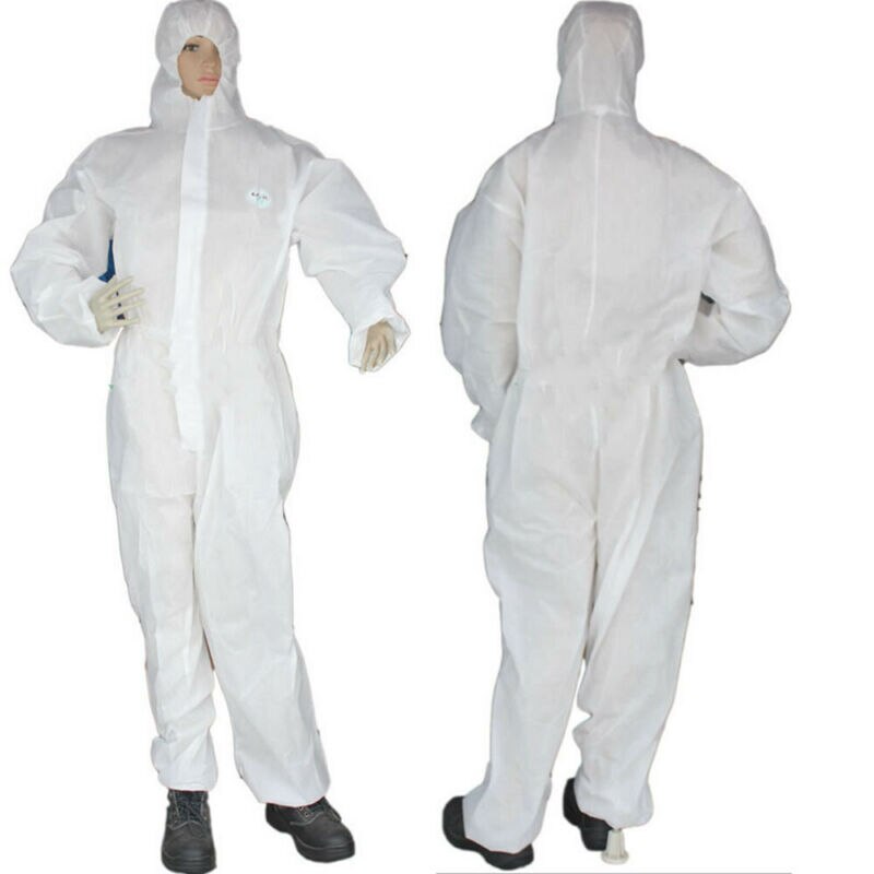 Vita engångsoveraller skyddskläder målare overaller kostym hazmat kostym skyddskläder labbrockar xl -3xl