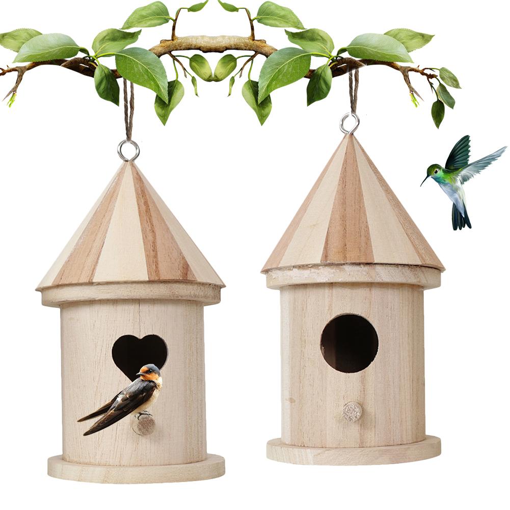 Casa de pájaros DIY para niños, Nido de Pájaro, comedero de pájaros colgante para exteriores, jardín, decoración del hogar # 4O