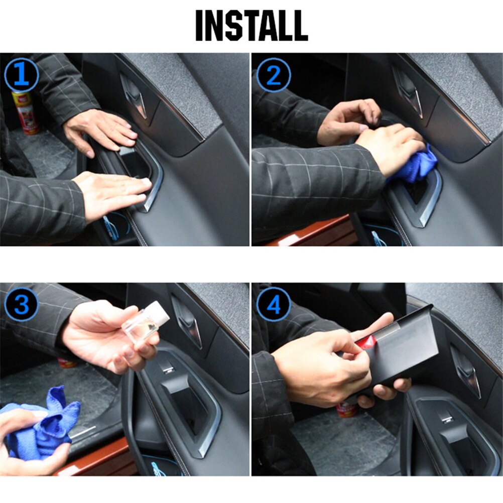 2Pcs Cars Front Door Handle Storage Box Tray Container Car Parts Accessories For PEUGEOT 3008 5008