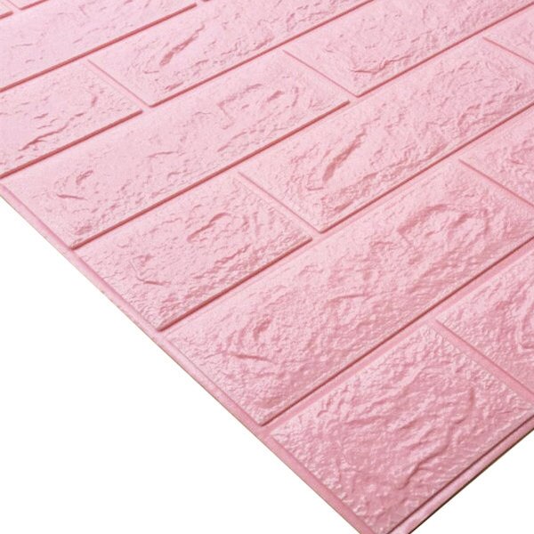 3D Muur Pe Foam Stickers Baksteen Patroon Waterdicht Zelf Stickers Op De Muur Kamer Home Decor Voor Kids Slaapkamer Woonkamer kamer Sticker: Roze