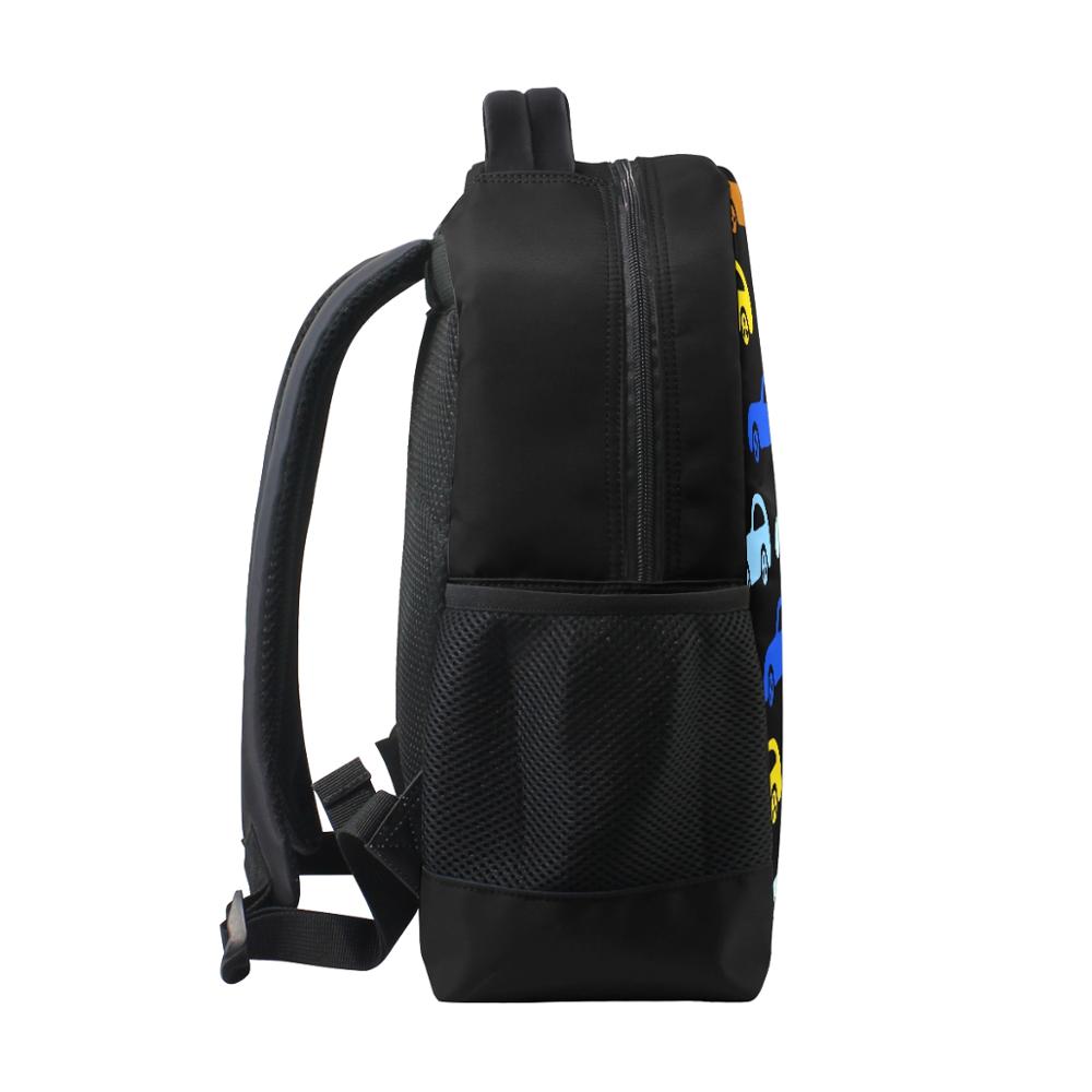 Cartoon voiture imprimer cartable pour enfants noir école primaire sac à dos enfants sacs d'école pour filles garçons enfants maternelle sacs à dos