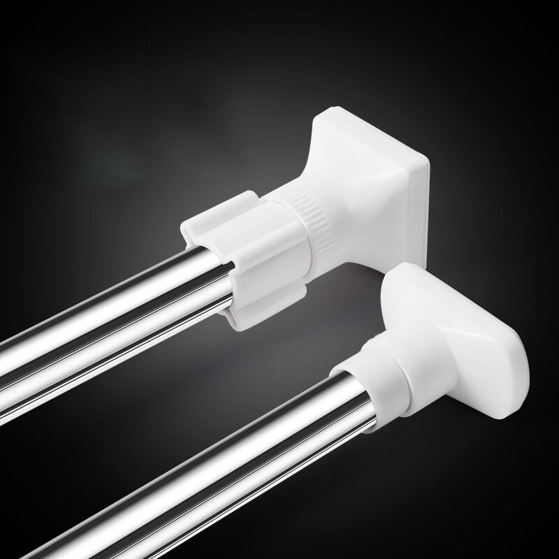 Secador de ropa con varilla ajustable telescópica de acero inoxidable, barra de tensión de acero inoxidable, carril de cuarto de baño, se puede usar