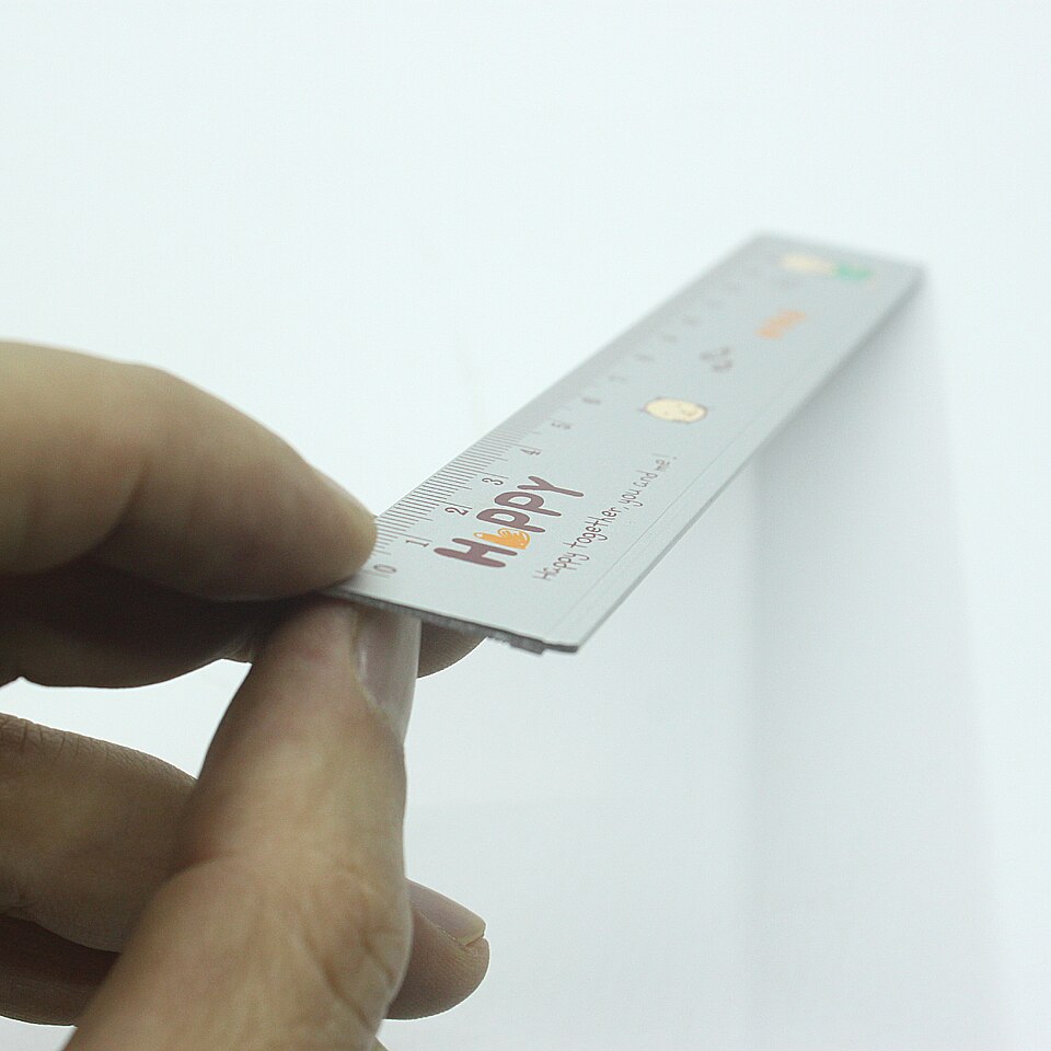 4 sztuk Słodki kreskówka wzór stopu aluminium metalowa linijka proste linijki robić szkoły biuro 15cm narzędzie robić rysowania metalowa linijka s