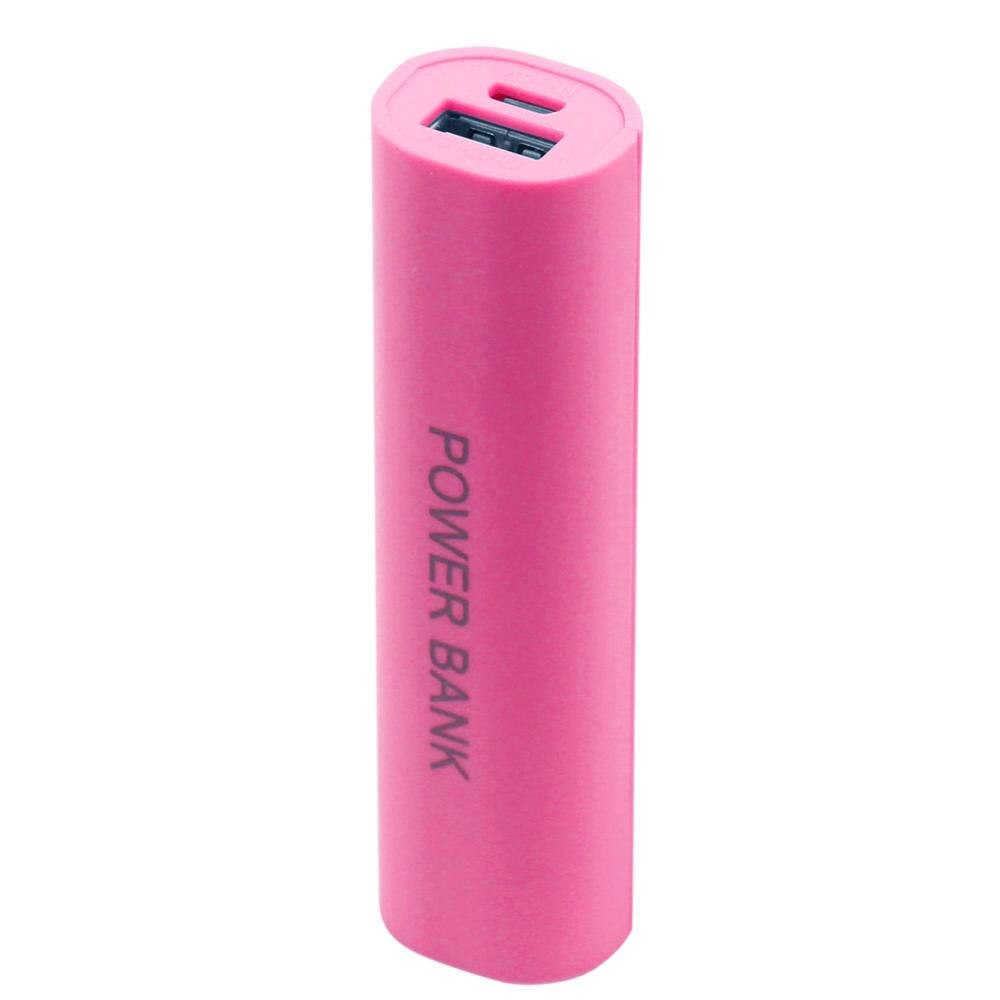 Portable Mobile USB Power Bank Charger Pack Box Battery Case For 1 x 18650 DIY: Pink
