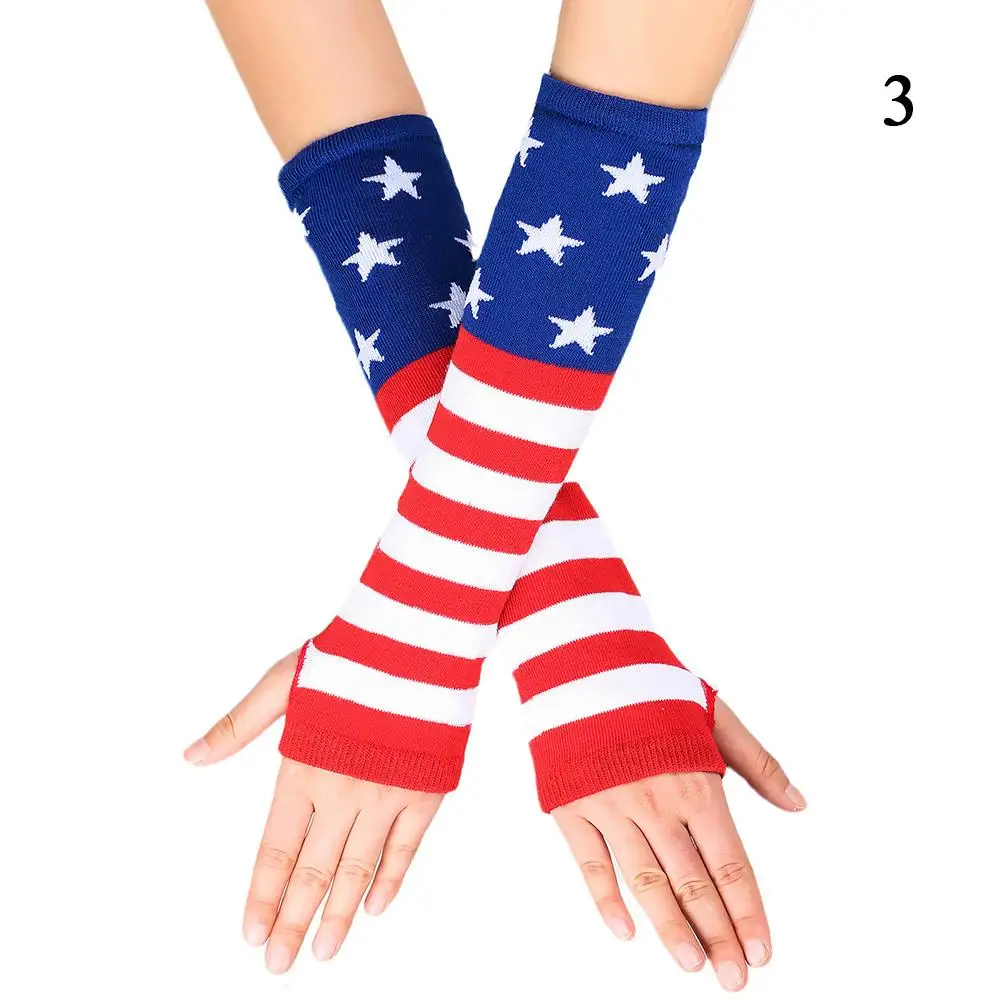 Mode Gebreide Lange Handschoenen Outdoor Punk Lange Mouwen Vingerloze Handschoenen Kerst Cos Elleboog Wanten Dame Gestreepte Elleboog Handschoenen