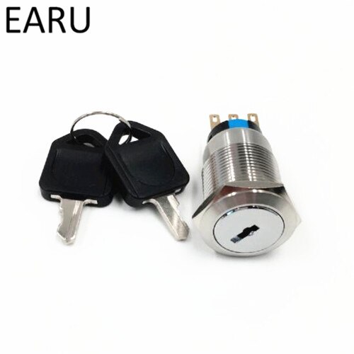 19mm 22mm Stainless Steel Waterproof Knob Lock Key Switch 5A AC250V 2 3 Positions Rotary Changeover Switch ON OFF Power Switch