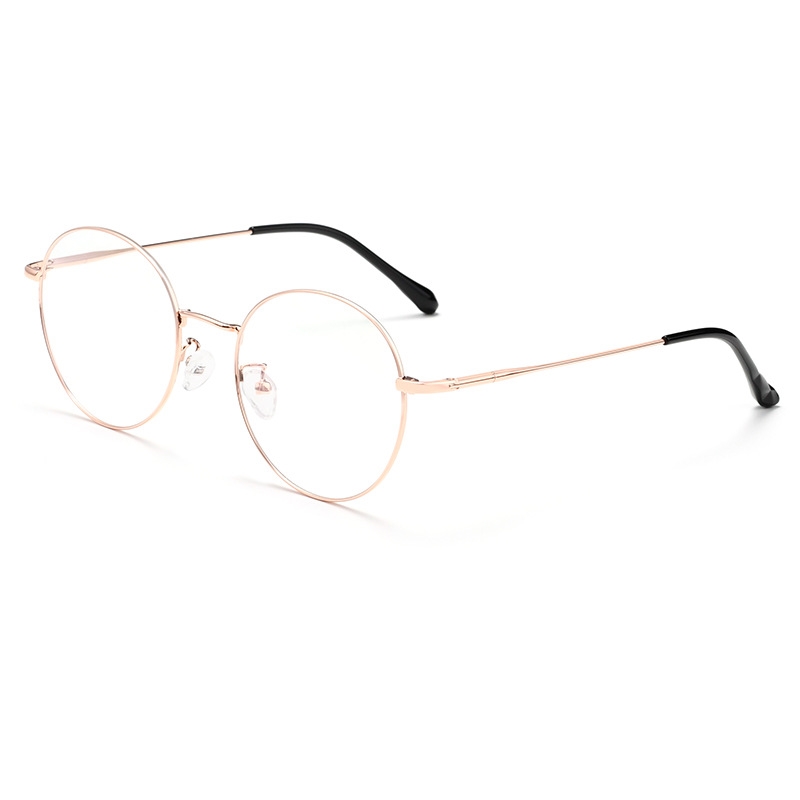 YIMARUILI-gafas redondas ultraligeras Retro β-titanio, montura para miopía, gafas graduadas ópticas, montura para hombres y mujeres 6621X: Rosa