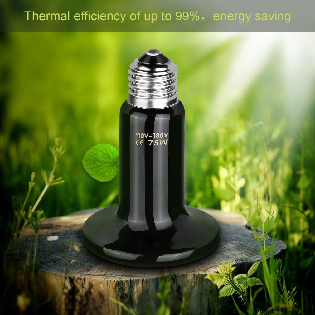 110V-130V Mini Infrared Ceramic Socket E27 Base Appliance Lamp Natural Glow Heater Emitter Reptile Heat Light Pet Brooder Bulb