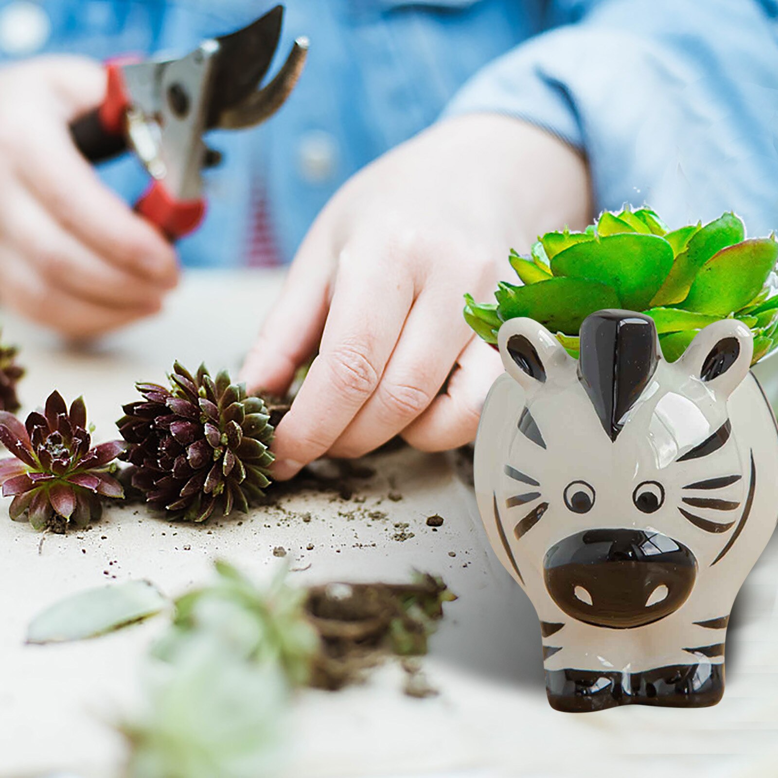 Leuke Dier Bloempot Keramische Vaas Planter Desktop Ornamenten Home Decor Tuin Pot Succulent Pot Plant Pot