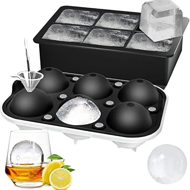 Moldes para cubitos de hielo de silicona, moldes esféricos para cubitos de hielo, máquina para hacer cubitos de helado, moldes reutilizables para cubitos de hielo y whisky, 4/6/8/15 rejillas