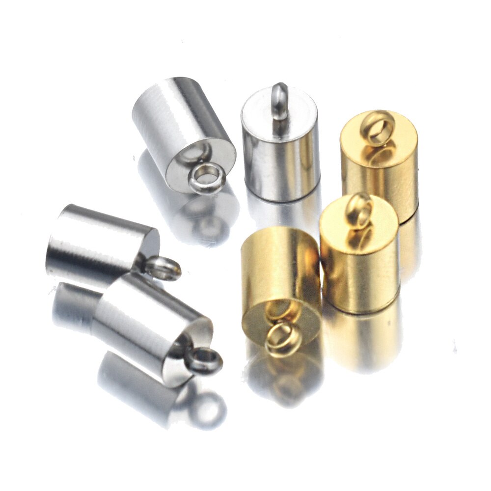 10 pièces Lot en acier inoxydable argent or fermoirs cordons embouts cordon pour bricolage fabrication de bijoux Bracelet collier résultats de bijoux à bricoler soi-même