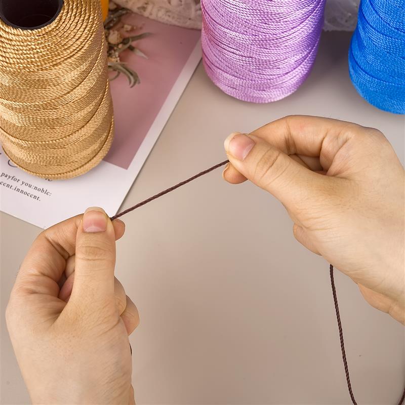 DIY Craft Crochet Thread Ice Silk Yarn Art Yarn Cord 1.5mm Polypropylene Yarn For Hat Doll Sewing Bags Basket Crochetin Thread