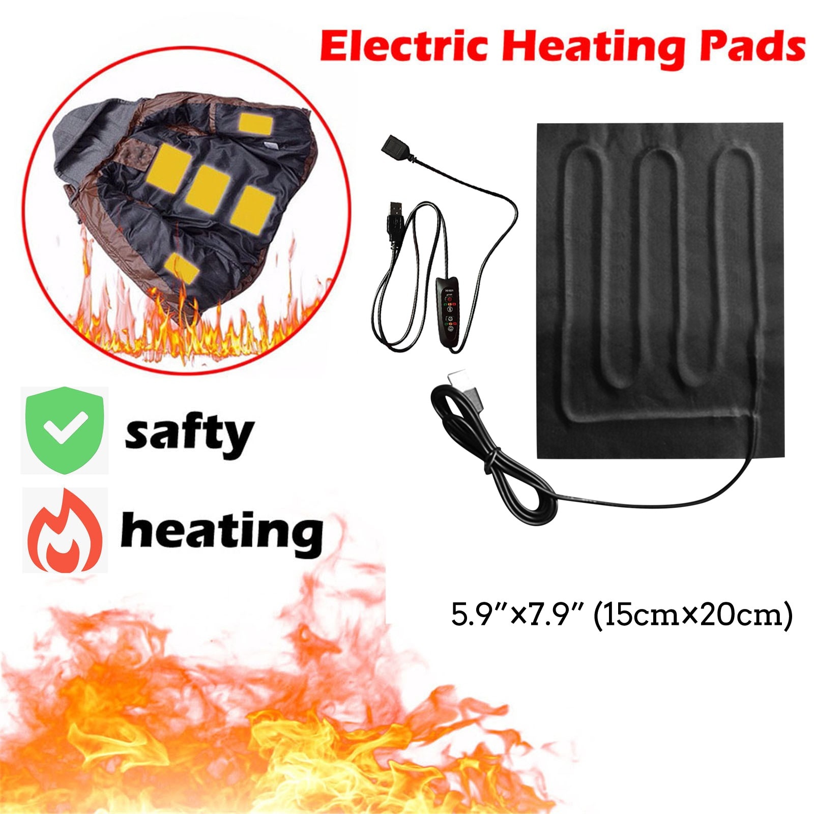 Usb Heater Electric Heating Pad Pad Heater Thermal Clothes Heated Outdoor Mobile Electric Heating Pad Winter Warmer Heating Pad