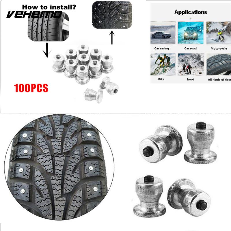 Vehemo 100 Stuks Tire Stud Spike Tyre Wiel Lug Anti-Slip Schroef