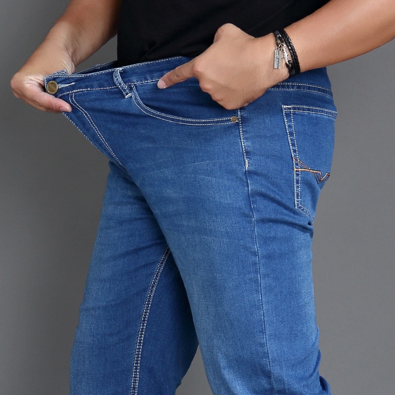 Jeans herreklær modis homme bukser merke herre ropa de hombre jean uomo denim mann slim fit blå stretch vanlig pantalon pluss 46