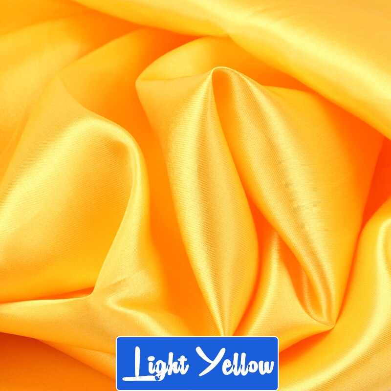 100cm*150cm 16Colors Silks and Satins Fabric Satin Color Butyl Silk Box Lining Lieb Shiny fabrics Clothing Sewing Plain: Light Yellow
