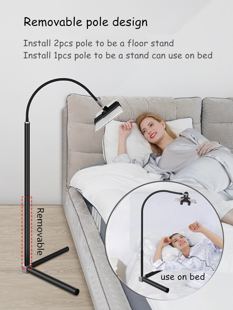 Statief Floor Stand Opvouwbare Tablet Telefoon Bed Houder Voor 4-11 Inch Mobiele Telefoon Tablet Floor Ondersteuning Voor Iphone ipad Pro 10.5''