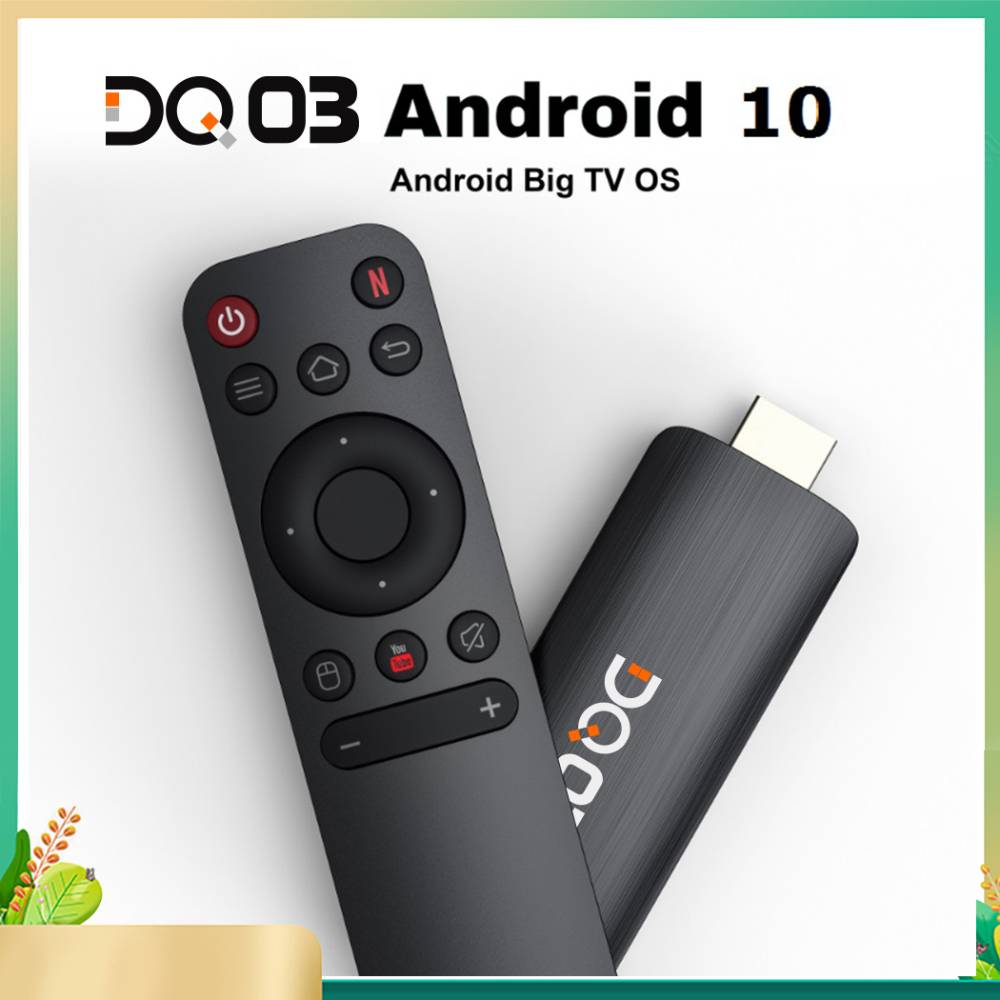 VONTAR DQ03 Mini TV Stick Android 10 QuadCore 1G8G 2G16G Suporte 4K @ 60fps HDR10 + 2.4G e 5.8G Dual Wifi TV BOX Android 10.0