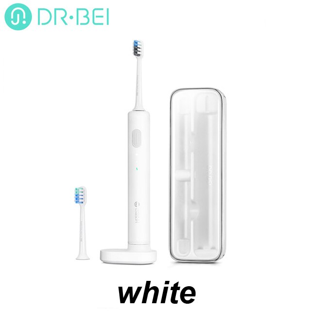 DR·BEI Ultrasonic Electric Toothbrush C1 USB Rechargeable Adult Waterproof Ultrasonic Automatic 3 Modes with Travel Case: white