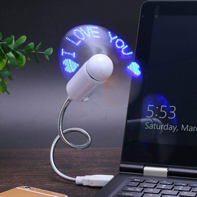 mini gadget flessibili per ventole USB con Schermo a portato orologio imitazione ventola USB per computer portatile veloce parola regali creativi