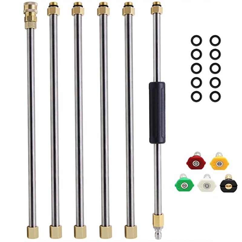 Boquillas de arandela ROUE, herramienta de limpieza, varitas de extensión, boquilla de limpiador de techo para Karcher K2 K3 K4 K5 K6 K7, limpiador de alta presión: Marrón