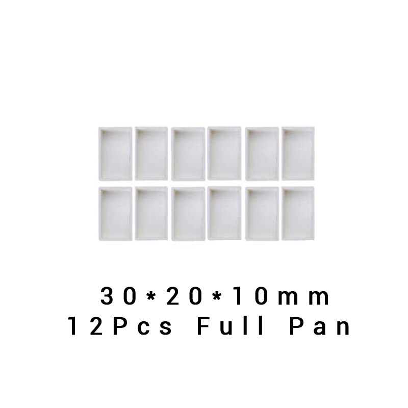 6/12/24/36/48Pcs Empty Half/Full Pan White Half Pans Paint Plastic Watercolor Paint Grid Half Pans Artists Palette Art Supplies: 12Pcs Full