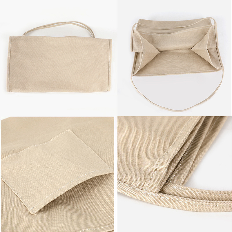 Effen Kleur All-Match Vrouwen Tas Canvas Schoudertas Grote Capaciteit Boodschappentas