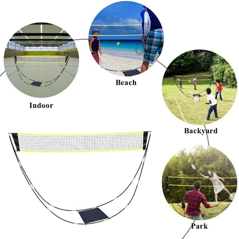 Foldable Badminton Net Set For Garden Soccer Tennis Kids Volleyball On Beacheasy Setup Net With Carry Bag