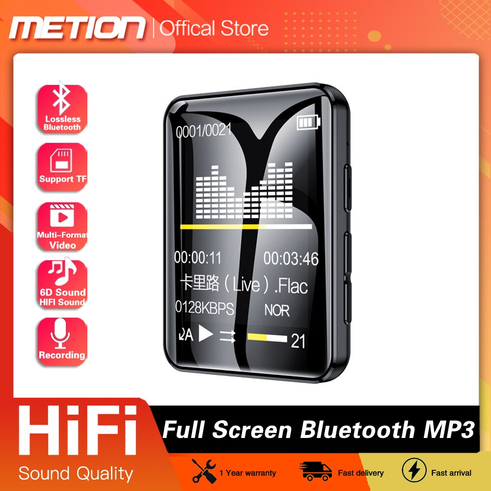 Mp3 Плееры MP3 Speler Bluetooth Full Screen Walkman 16Gb Lossless Hifi Muziekspeler Draagbare MP4 Video Speler fm