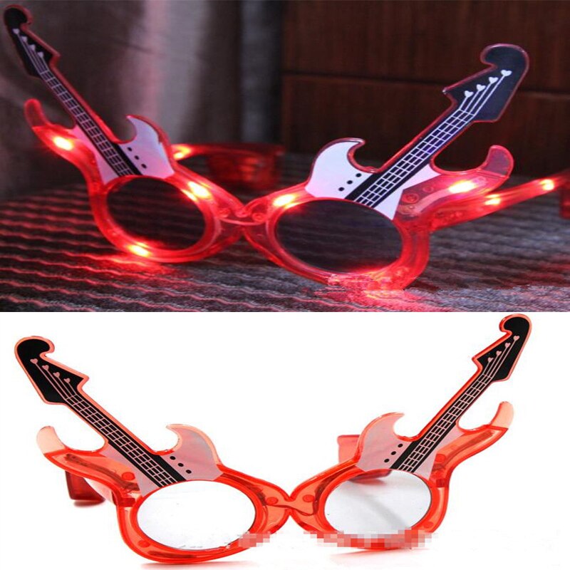 Guitare LED lunettes clignotantes lunettes lumineuses lunettes de lueur masque pour les yeux barre KTV Rave fête anniversaire mariage noël Halloween noël