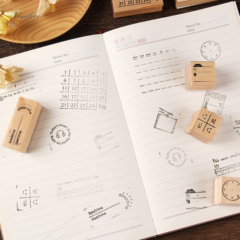 Vintage weather week challenge label stamp DIY wooden rubber stamps for scrapbooking stationery scrapbooking standard stamp